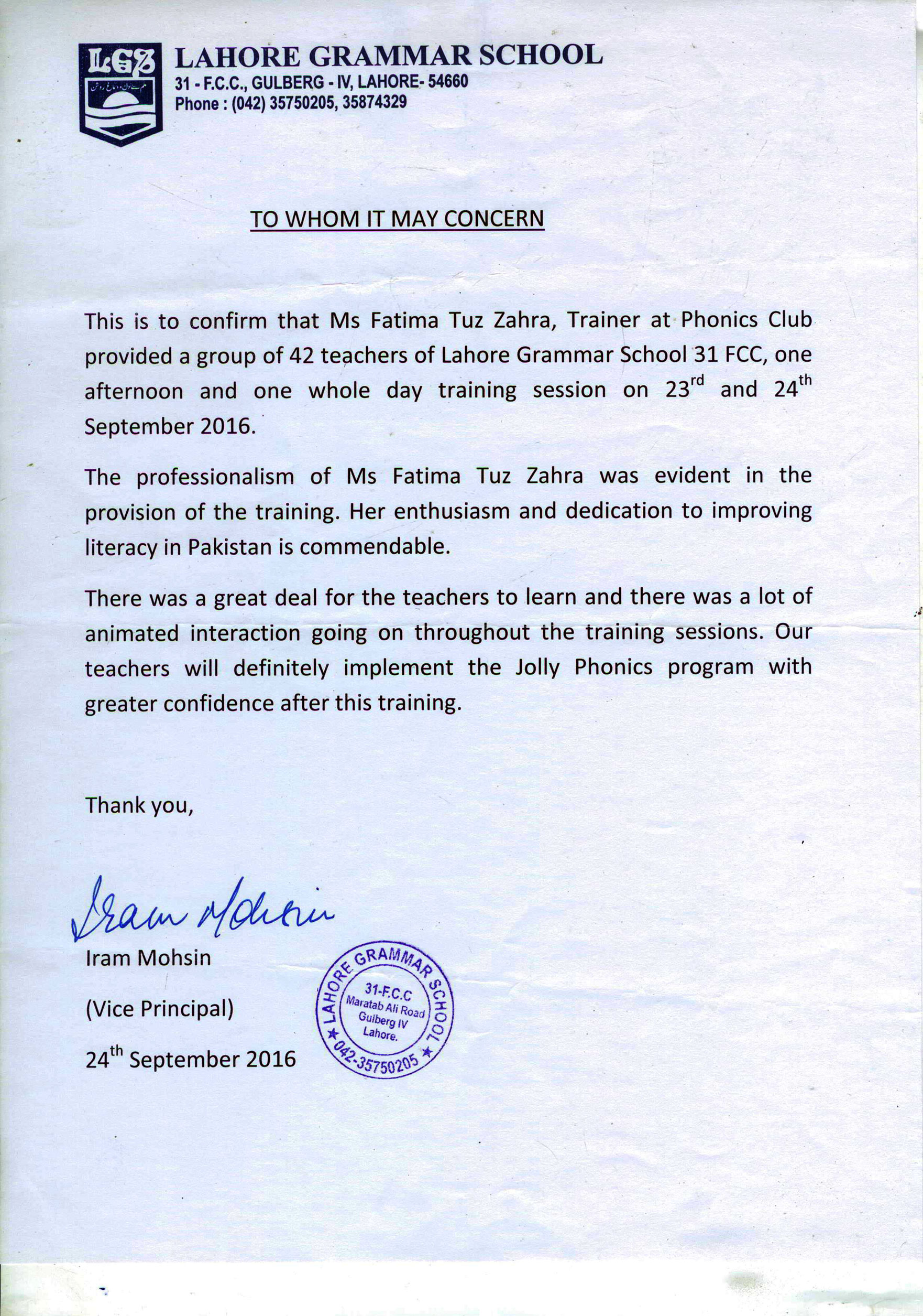 Official letter