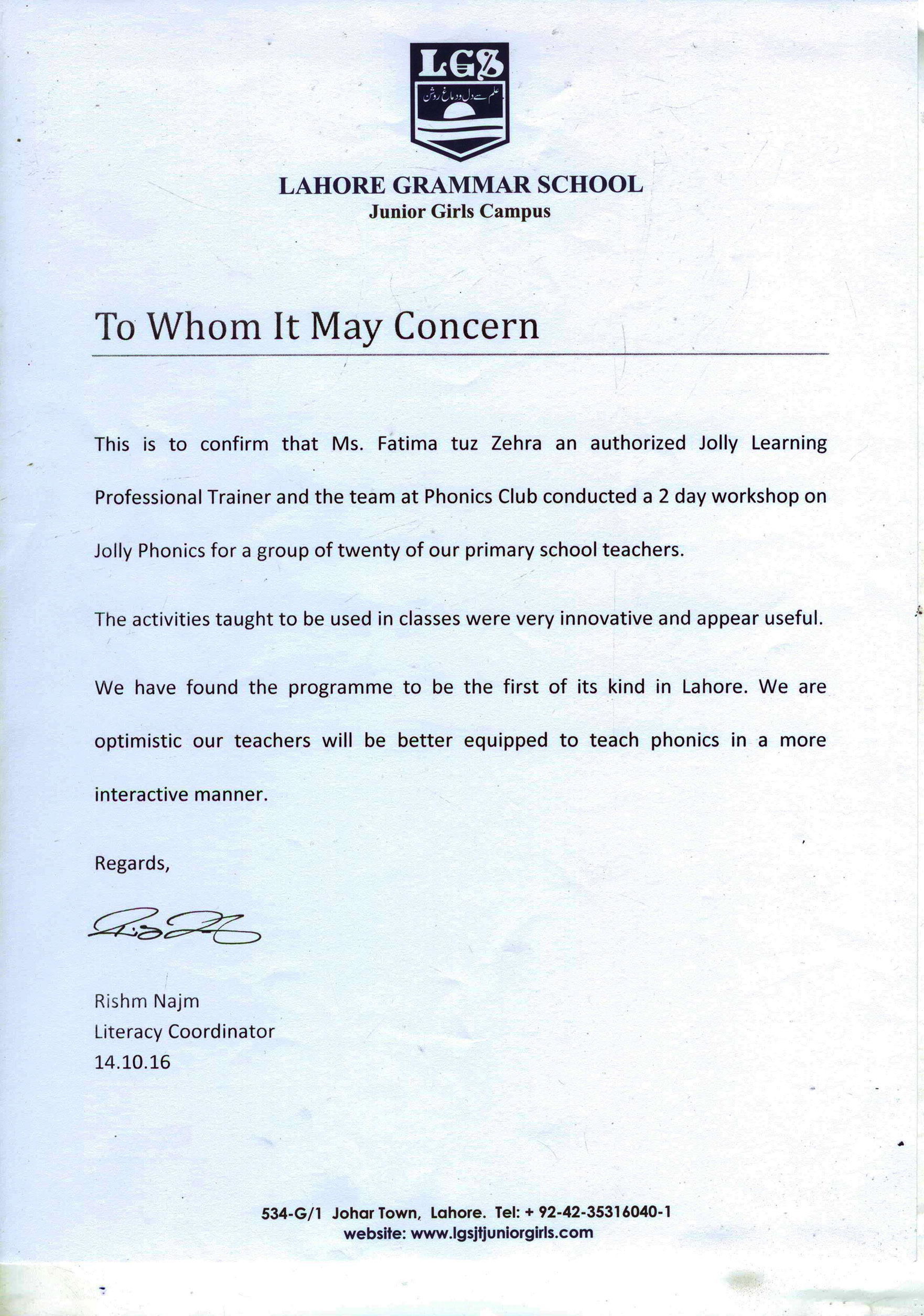 Official letter